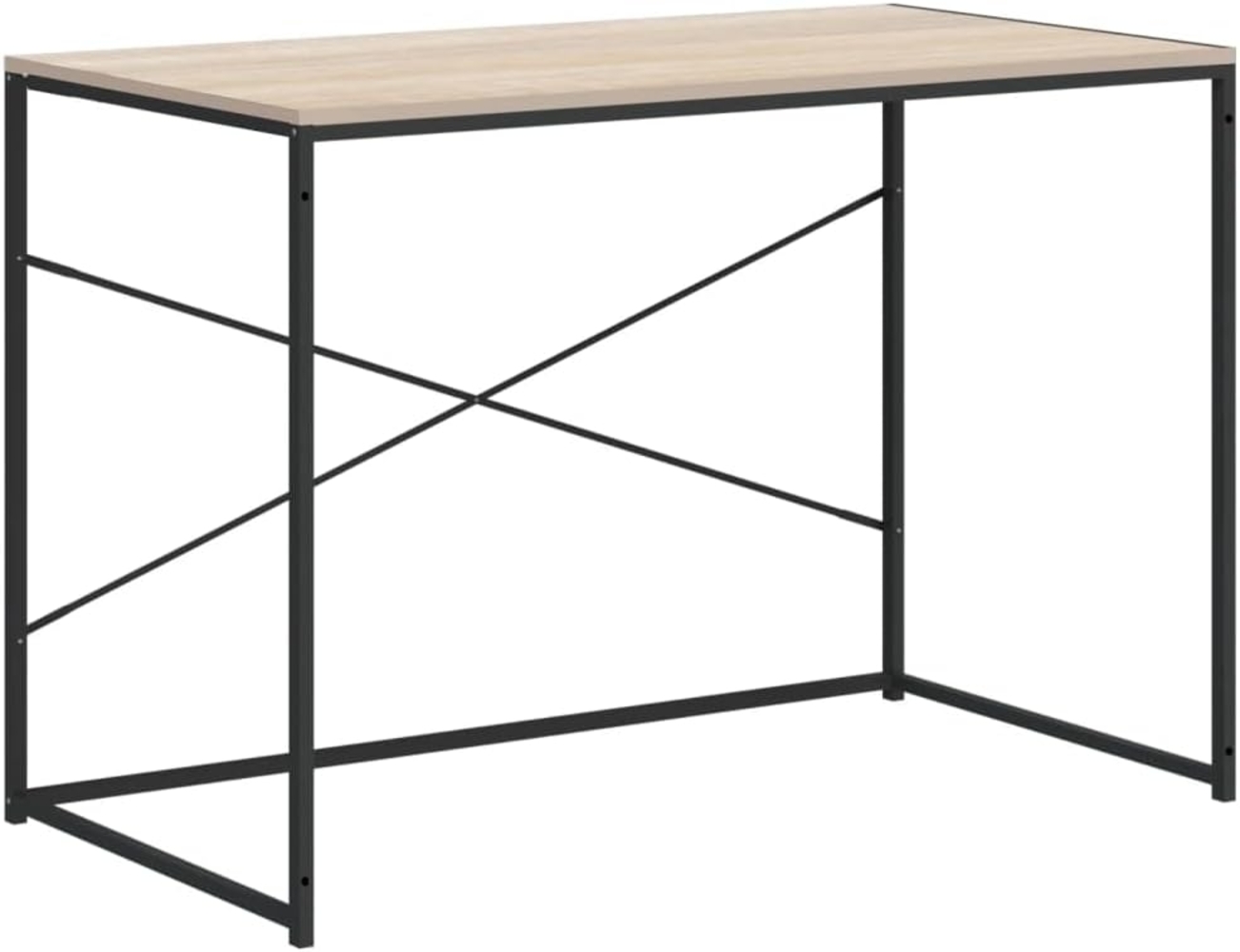 Computertisch Schwarz und Eiche-Optik 110 x 60 x 70 cm Holzwerkstoff Bild 1