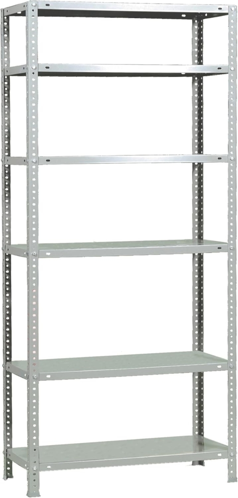 SimonRack Schwerlastregal, Lagerregal, 200 x 90 x 30 Metallregal, Kellerregal, Biegestelle 75 kg, 6 Fachböden, Weiss - Advantage Bild 1