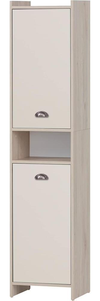Schildmeyer Hochschrank Lindholm 155292, Sandeiche Dekor/Cremebeige, 40,2 x 33 x 176,3 cm Bild 1