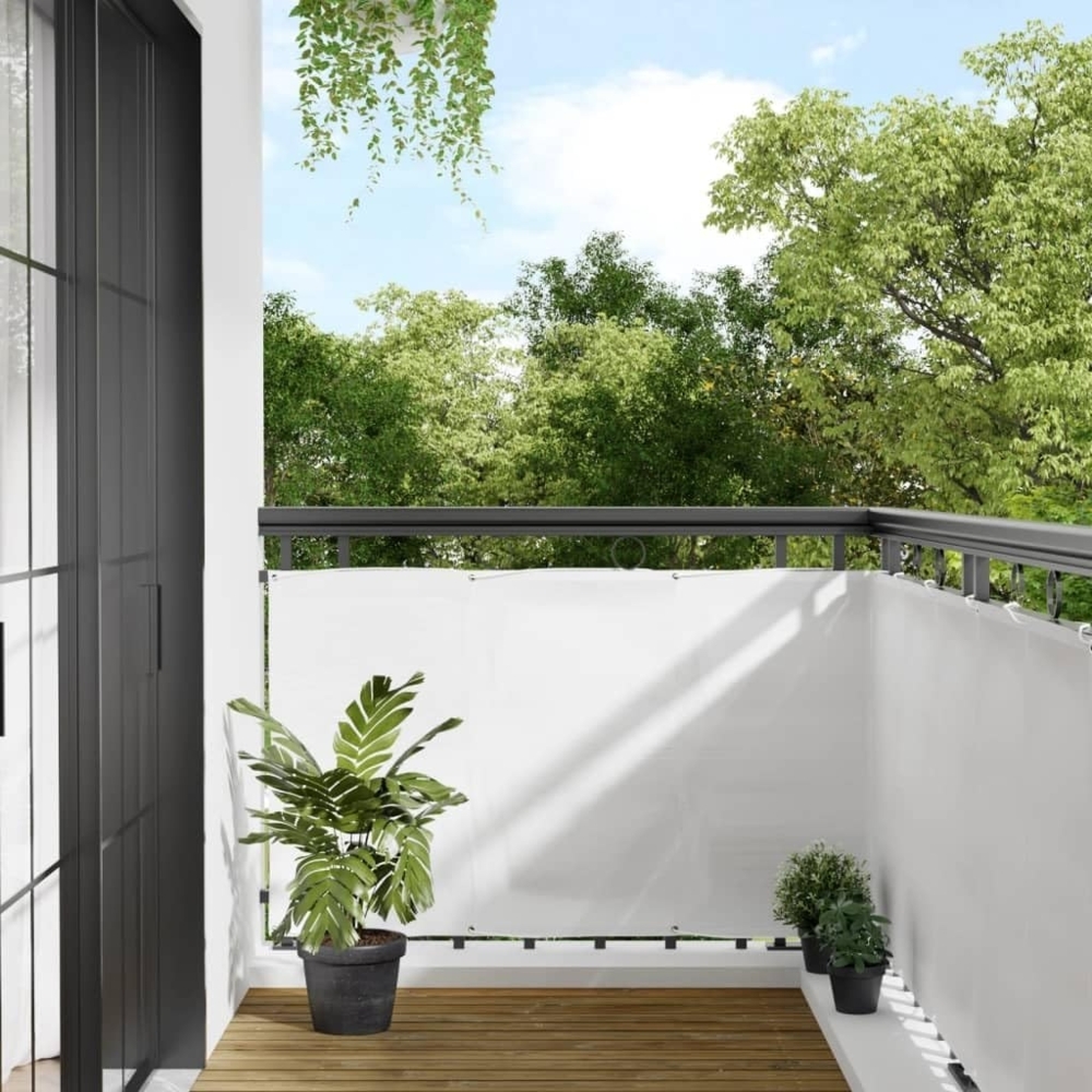 vidaXL Balkon-Sichtschutz Weiß 90x700 cm 100 % Polyester-Oxford 4000095 Bild 1