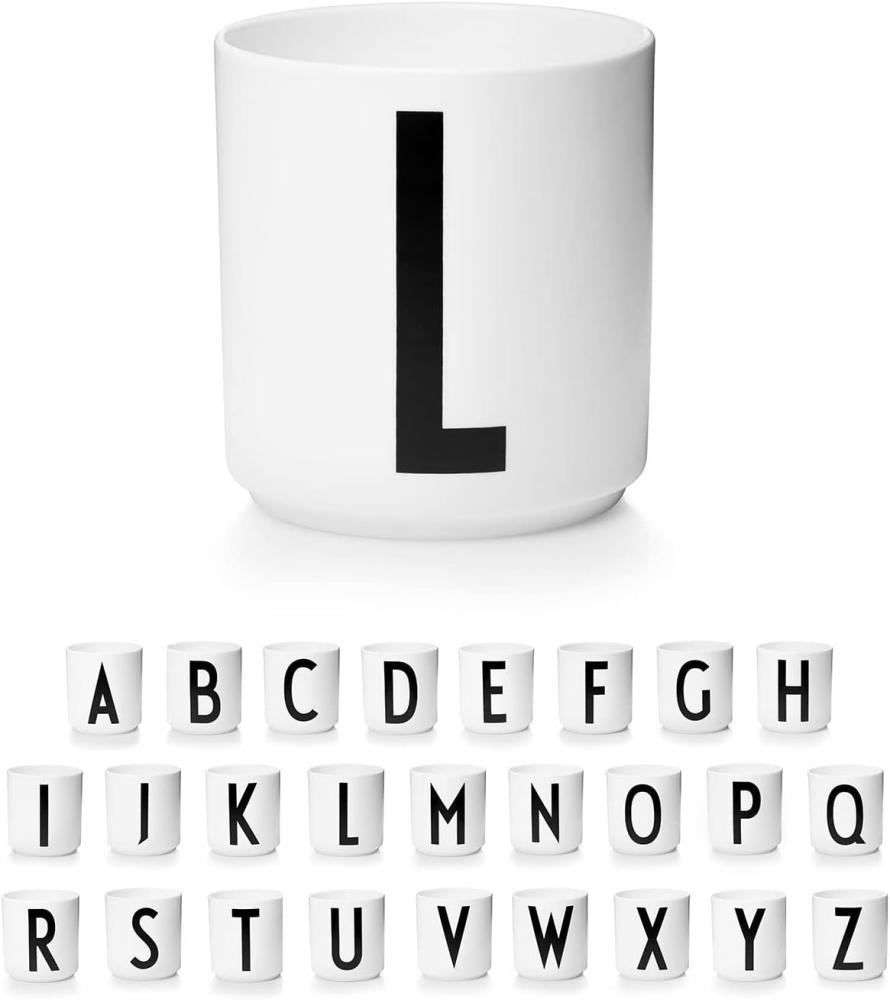 Design Letters Porzellan Kaffeetassen A-Z Weiß | Kaffeetasse | Geschenke für frauen, Männer | Verwendungals Zahnputzbecher, Teetasse | Dekorativ Design Tasse | Premium dekorativen Buchstaben becher Bild 1