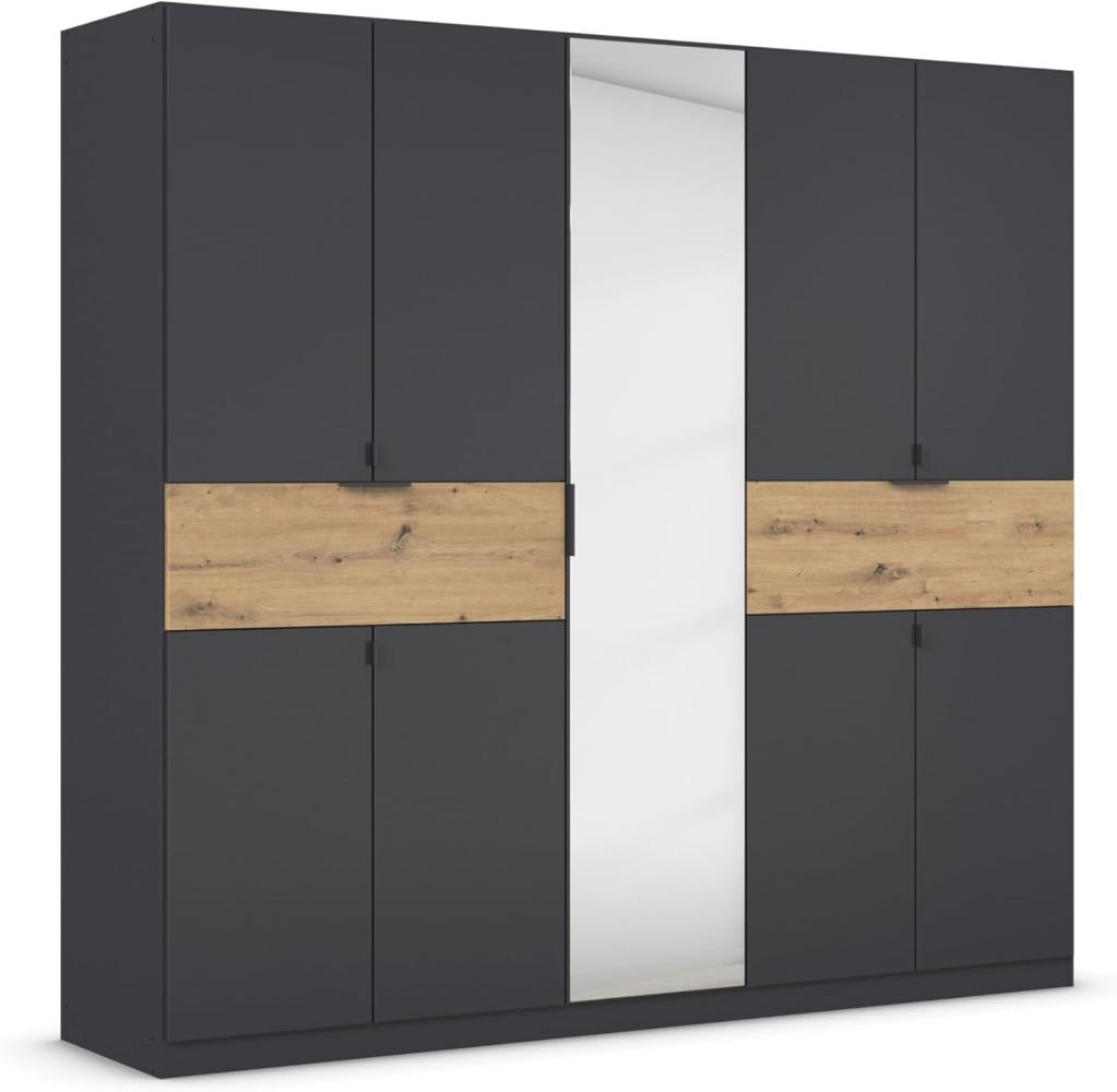 rauch Kleiderschrank, Drehtürenschrank TICAO, 9-türig, 1 Spiegeltüre, 2 Schubkästen, inkl. Türdämpferset, Grau metallic, 226x210x54cm Bild 1