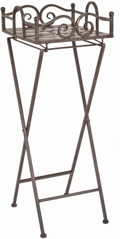 Beistelltisch rostbraun Metall 28x28x77cm Bild 1