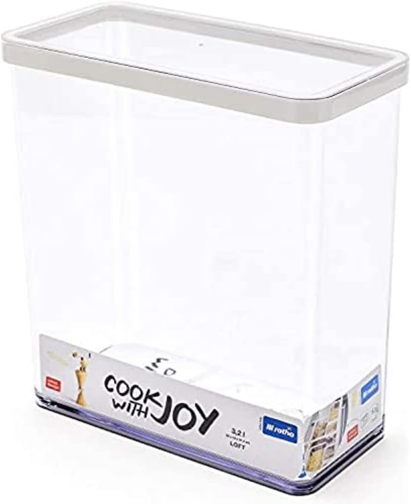 Rotho Loft Vorratsdose 3.2l mit Deckel, Kunststoff (SAN) BPA-frei, transparent/weiss, 3.2l (20.0 x 10.0 x 21.4 cm) Bild 1