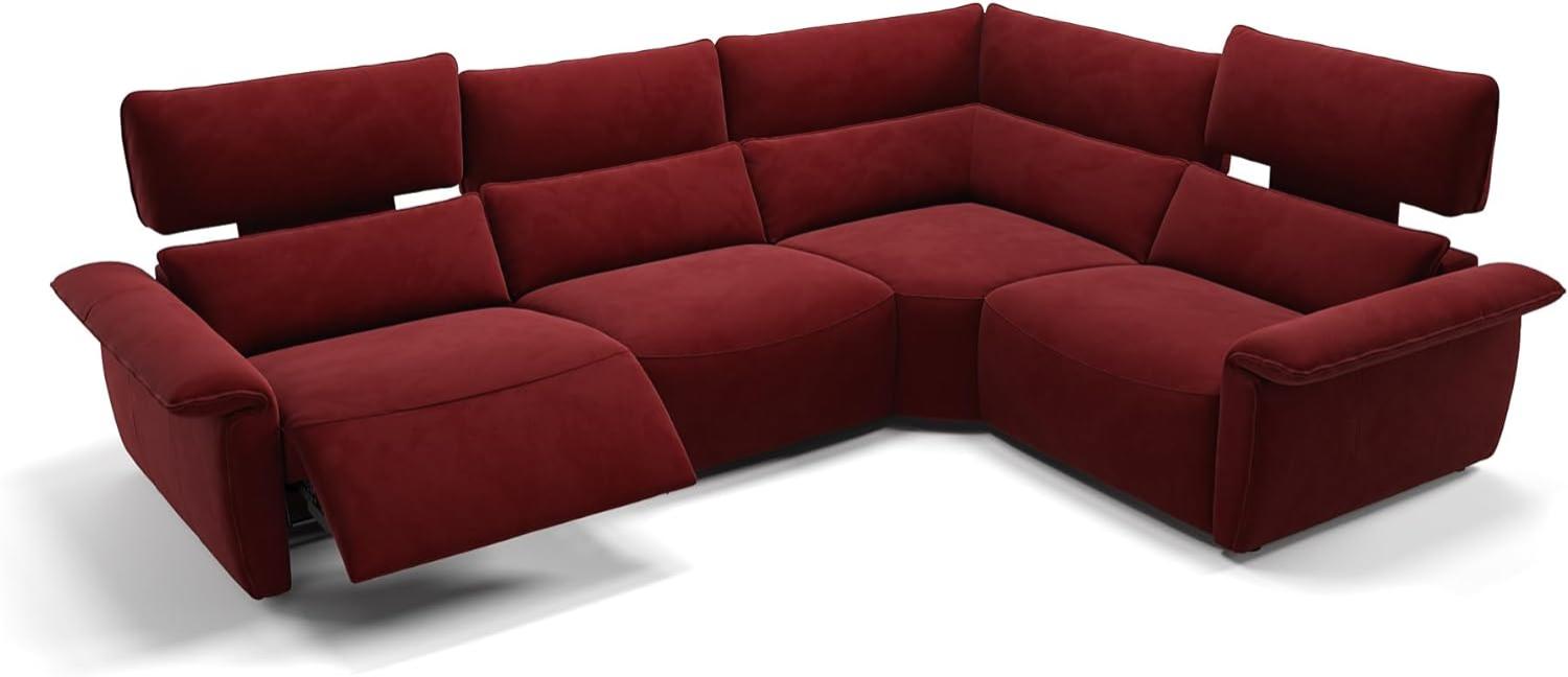 Sofanella Merida Stoffcouch Designersofa verstellbar Sofa in Rot Bild 1