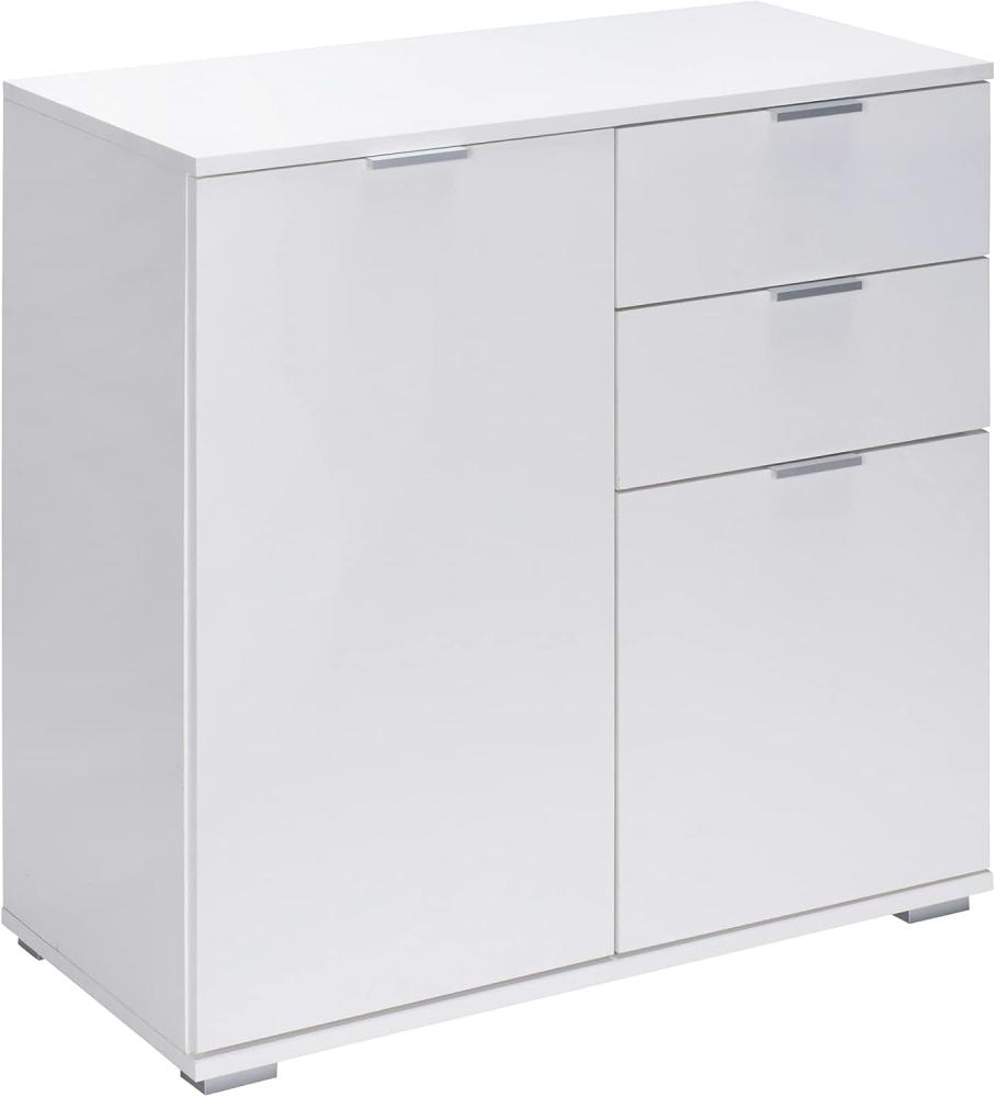 Deuba Kommode Alba mit 2 Türen 2 Schubladen 71x74x35 cm Modern Flur Wohnzimmer Sideboard Anrichte Mehrzweckschrank Weiß Bild 1