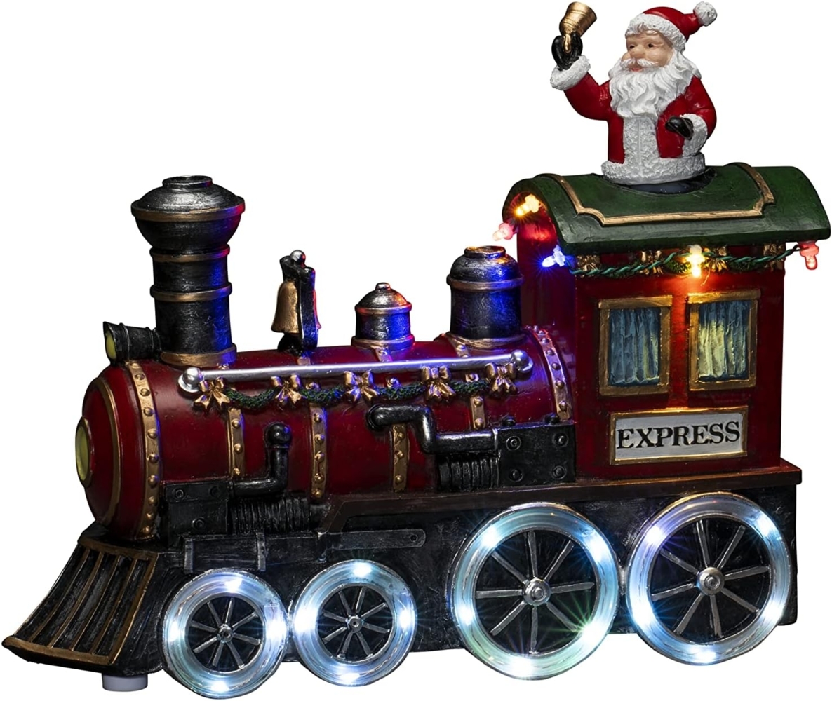 Konstsmide LED Szenerie "Zug", mit Musik, wählbare Energiefunktion, 24 bunte Dioden, batteriebetrieben & USB, Innen, schwarzes Kabel, 3 x AAA 1.5V (exkl.) - 4258-000, Bunt Bild 1