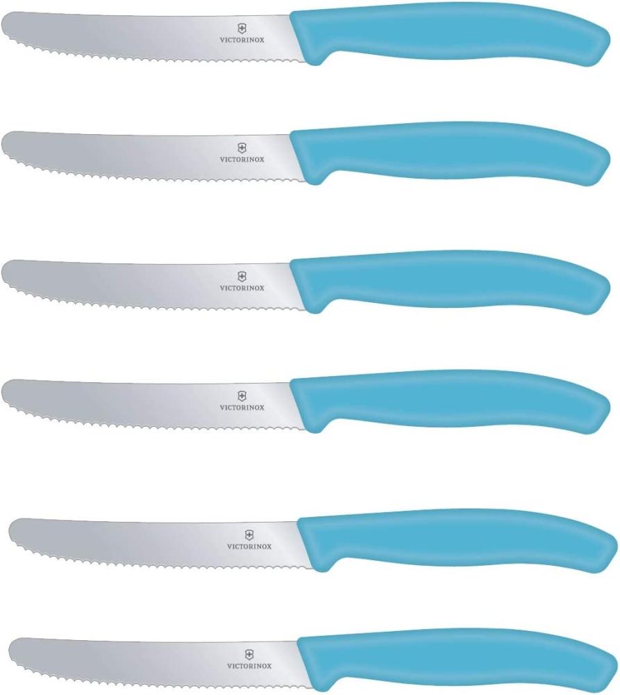 6 Stück Victorinox Tafelmesser Swiss Classic Karibikblau Bild 1