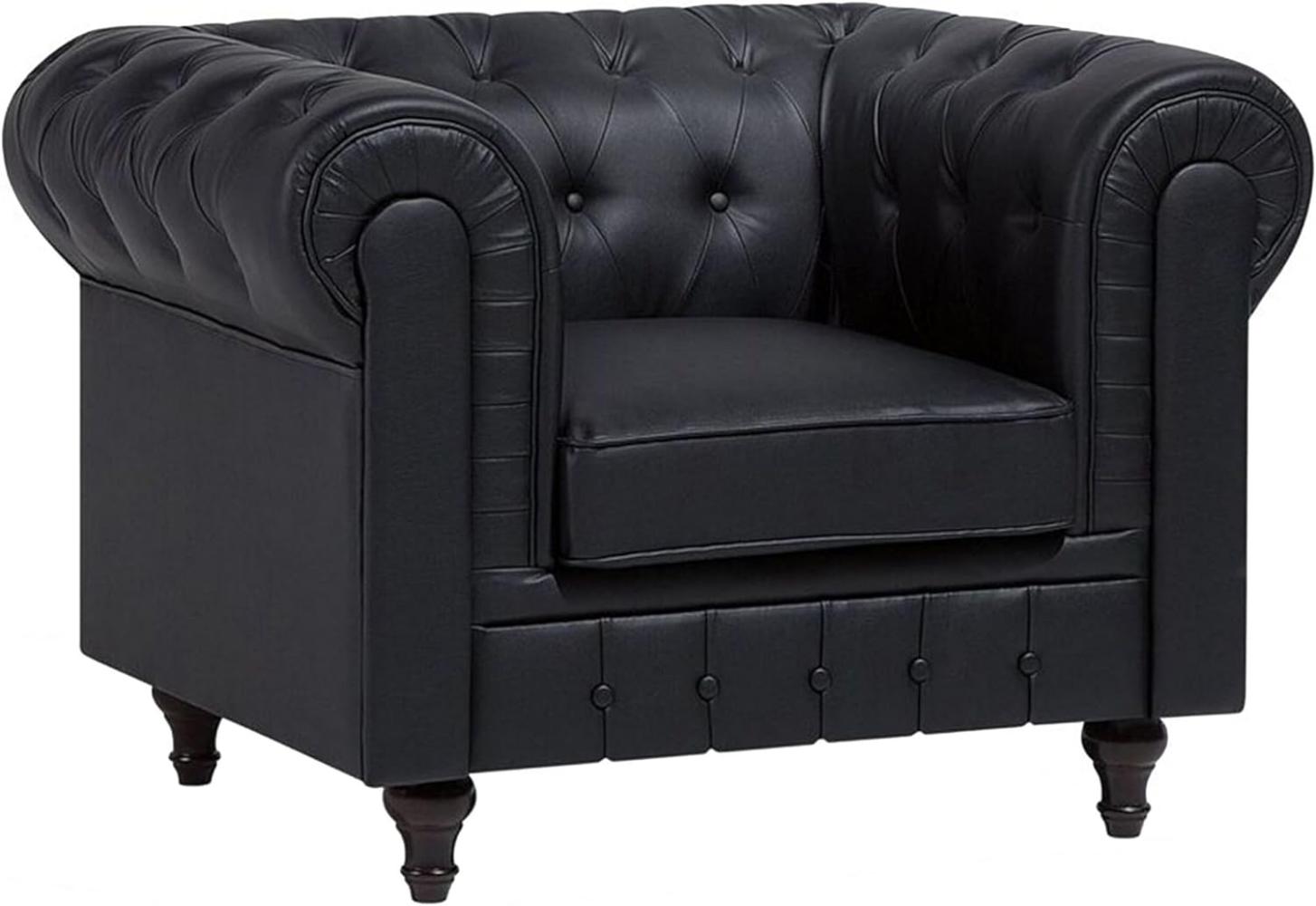 Sessel Kunstleder schwarz CHESTERFIELD Groß Bild 1