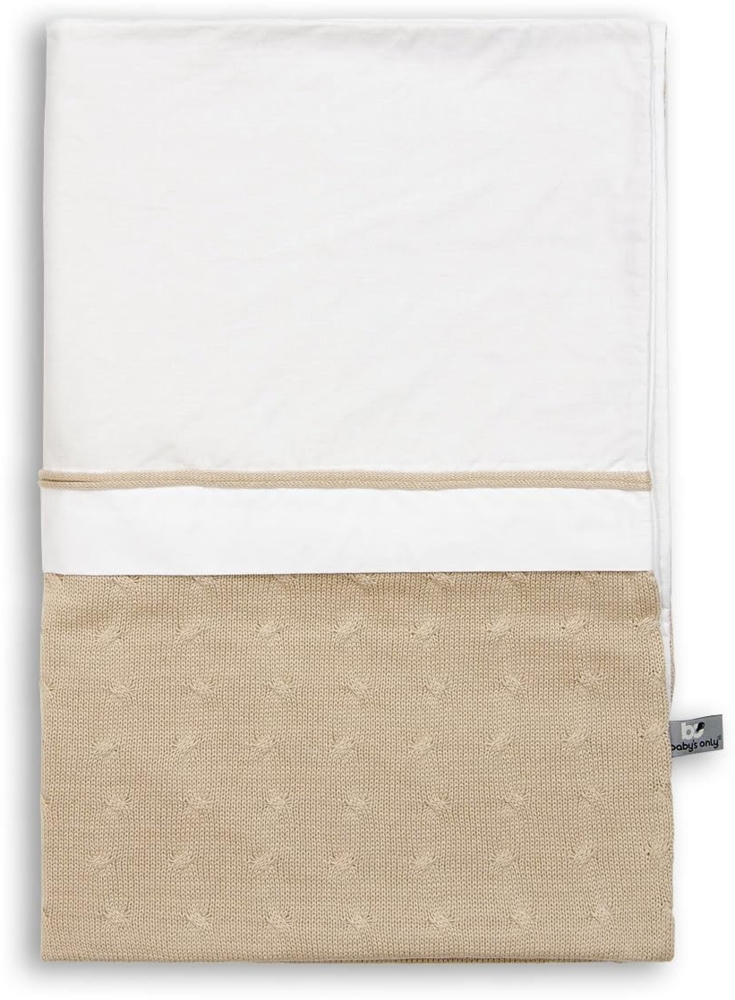 Baby's Only 130912 Kinder Bettwäsche/Bettbezug Zopf Uni gestrickt inklusive Kissenbezug, 100x135 cm, beige Bild 1