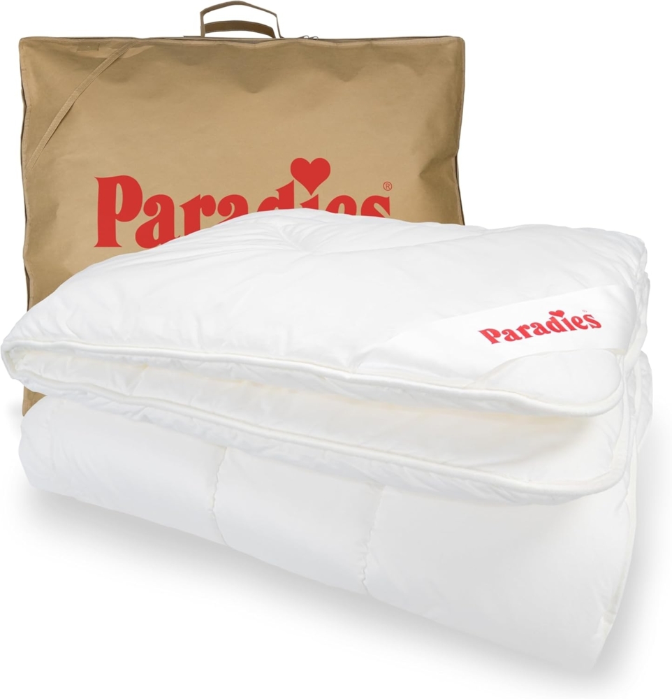 Paradies Kunstfaserbettdecke Prima Bio, Füllung: 100% Polyester, Bezug: 100% Baumwolle kbA, 4 Jahreszeiten Bettdecke anpassbar und ideal für jedes Wetter Bild 1