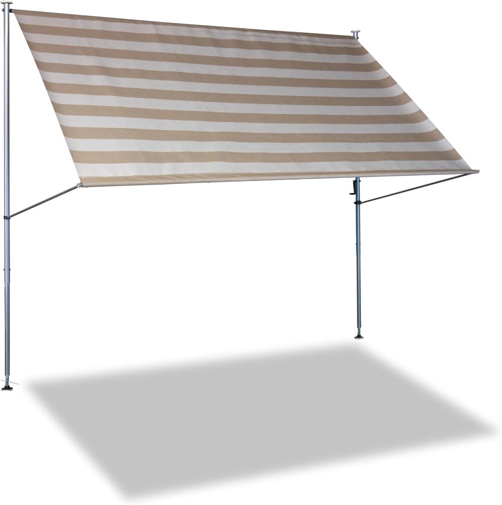 Klemmmarkise Premium 250 cm Streifen taupe Bild 1