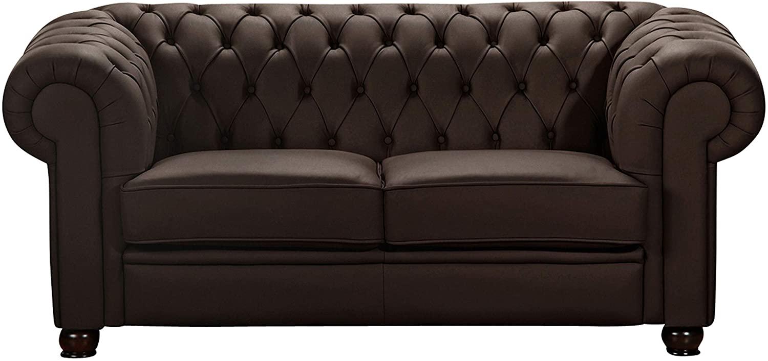 Chandler Sofa 2-Sitzer pigmentiertes Nappaleder Braun Buche Nussbaumfarben Bild 1