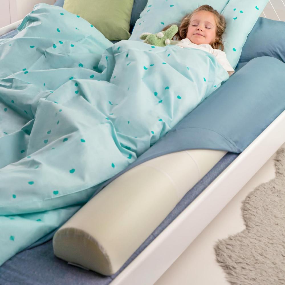 BANBALOO - Rausfallschutz für Kinderbett - Bettrolle für Kleinkinder Bett, Randkissen mit Memory-Schaum-Polsterung, Bettschutzgitter - Rutschfestes Tragbares Trennkissen - Bettgitter Rausfallschutz Bild 1