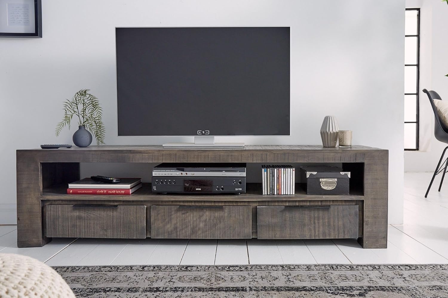 Sitheim-Europe Lowboard Woodridge Massives TV-Board 170cm Mangoholz Low-board mit 3 Schubladen Bild 1