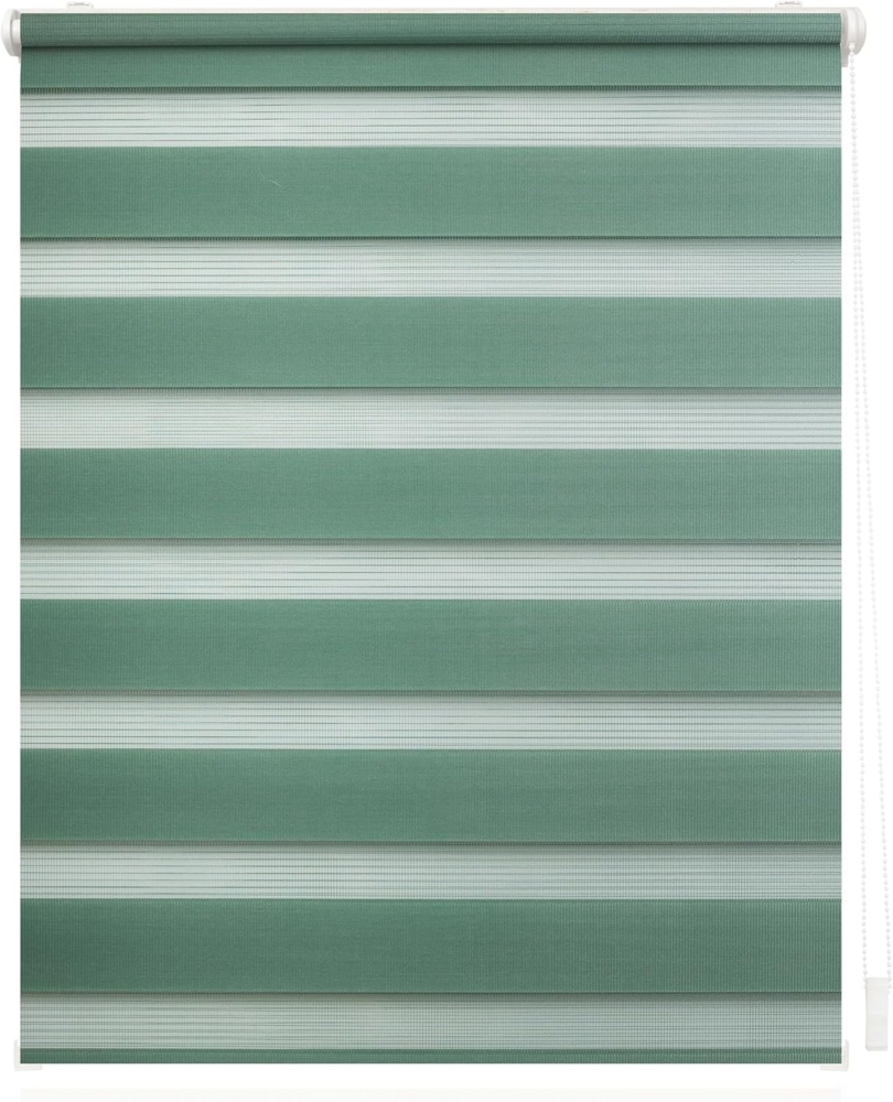 Lichtblick Doppelrollo Kopenhagen Salbei modernes Duo Rollo; Klemm- und schraubbar; Lichtdurchlässig und blickdicht (LxB), 150,0 cm, 100,0 cm Bild 1