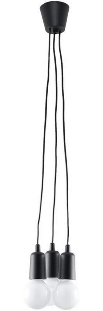 Pendelleuchte, PVC, Schwarz, 3-flammig, H 90 cm Bild 1