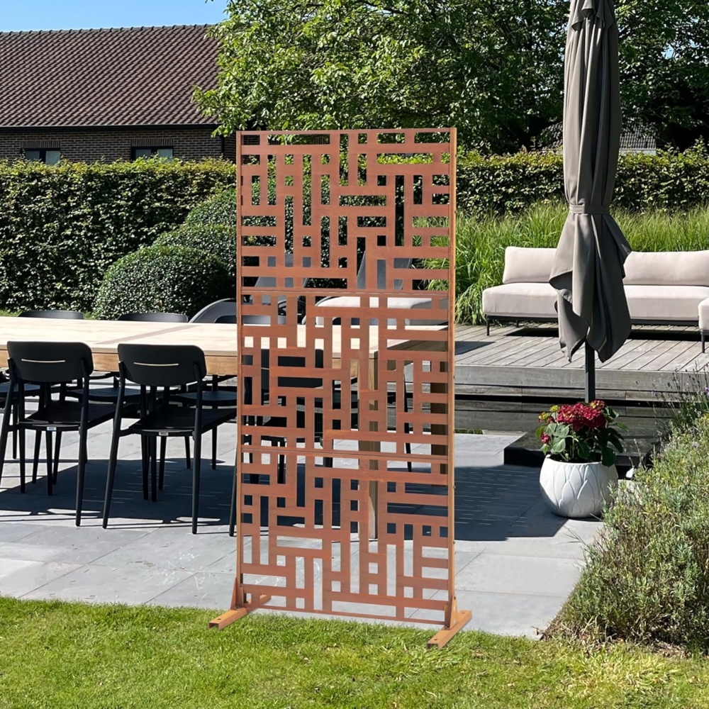 Trennwand Bernalda 180x90 cm Stahl Edelrost [casa. pro] Bild 1