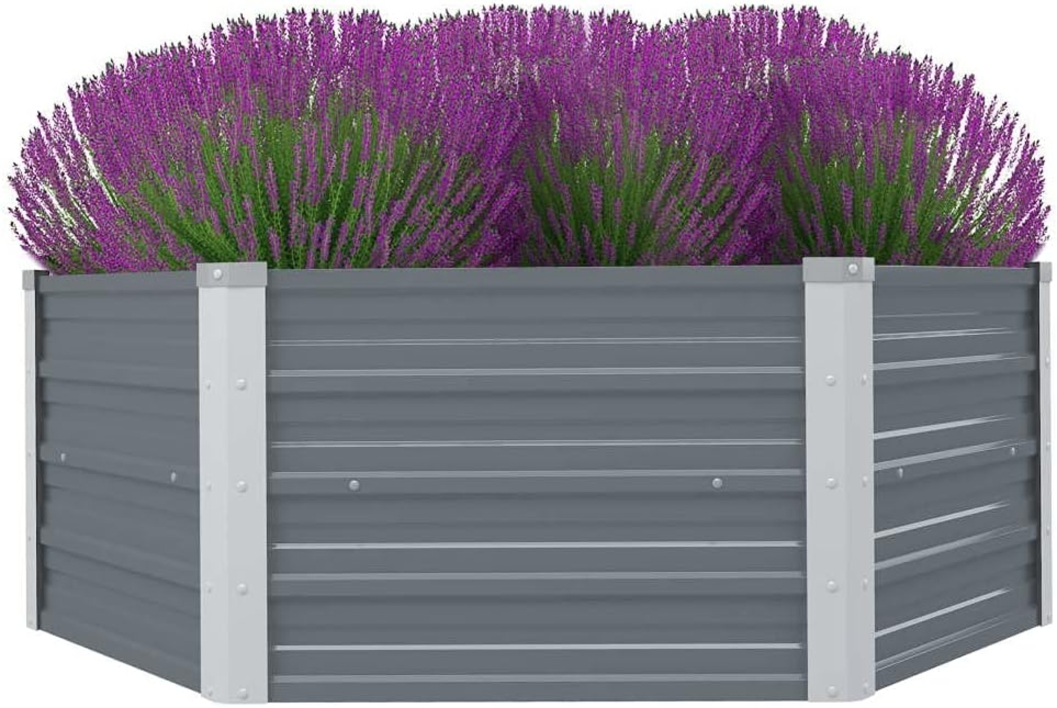 vidaXL Hochbeet 129 x 129 x 46 cm Verzinkter Stahl Grau 42405 Bild 1