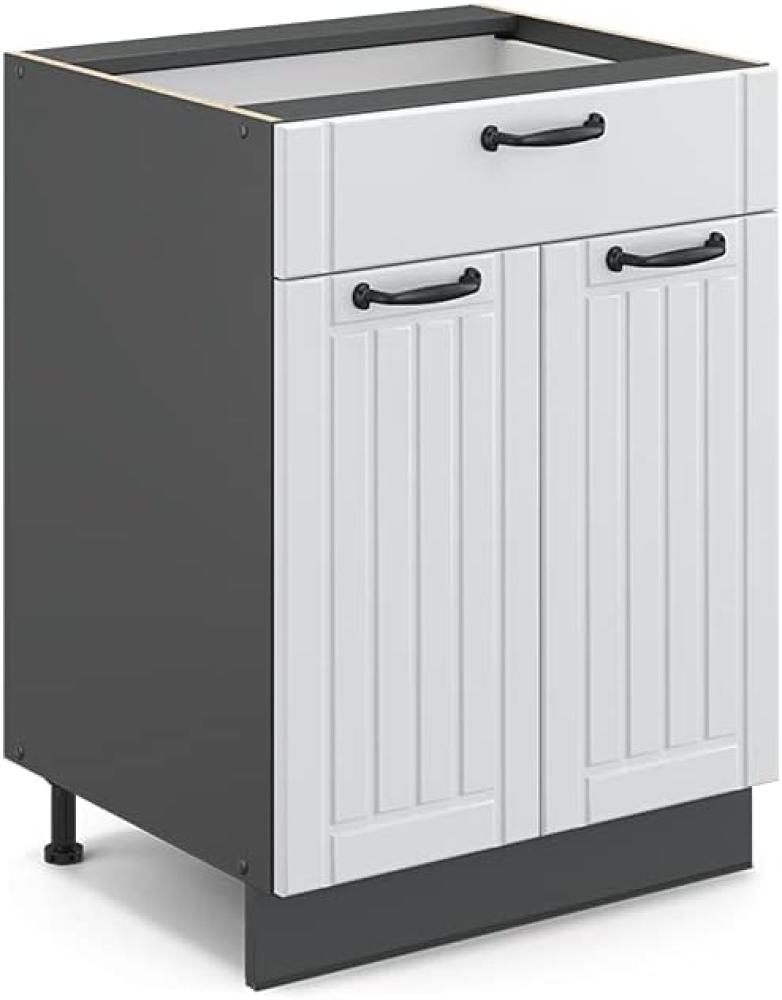 Vicco Schubunterschrank 60 cm FAME Line Küchenschrank Küchenzeile Landhaus Weiß Anthrazit Bild 1