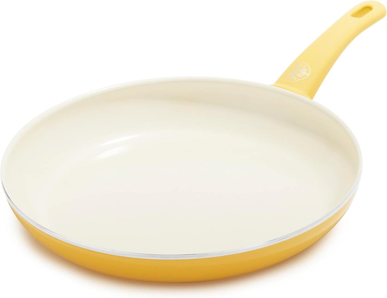 GreenLife Soft Grip Gesunde Antihaftbeschichtung aus Keramik, 30 cm Bratpfanne, PFAS-frei, Spülmaschinen- und Backofenfest, Gelb Bild 1