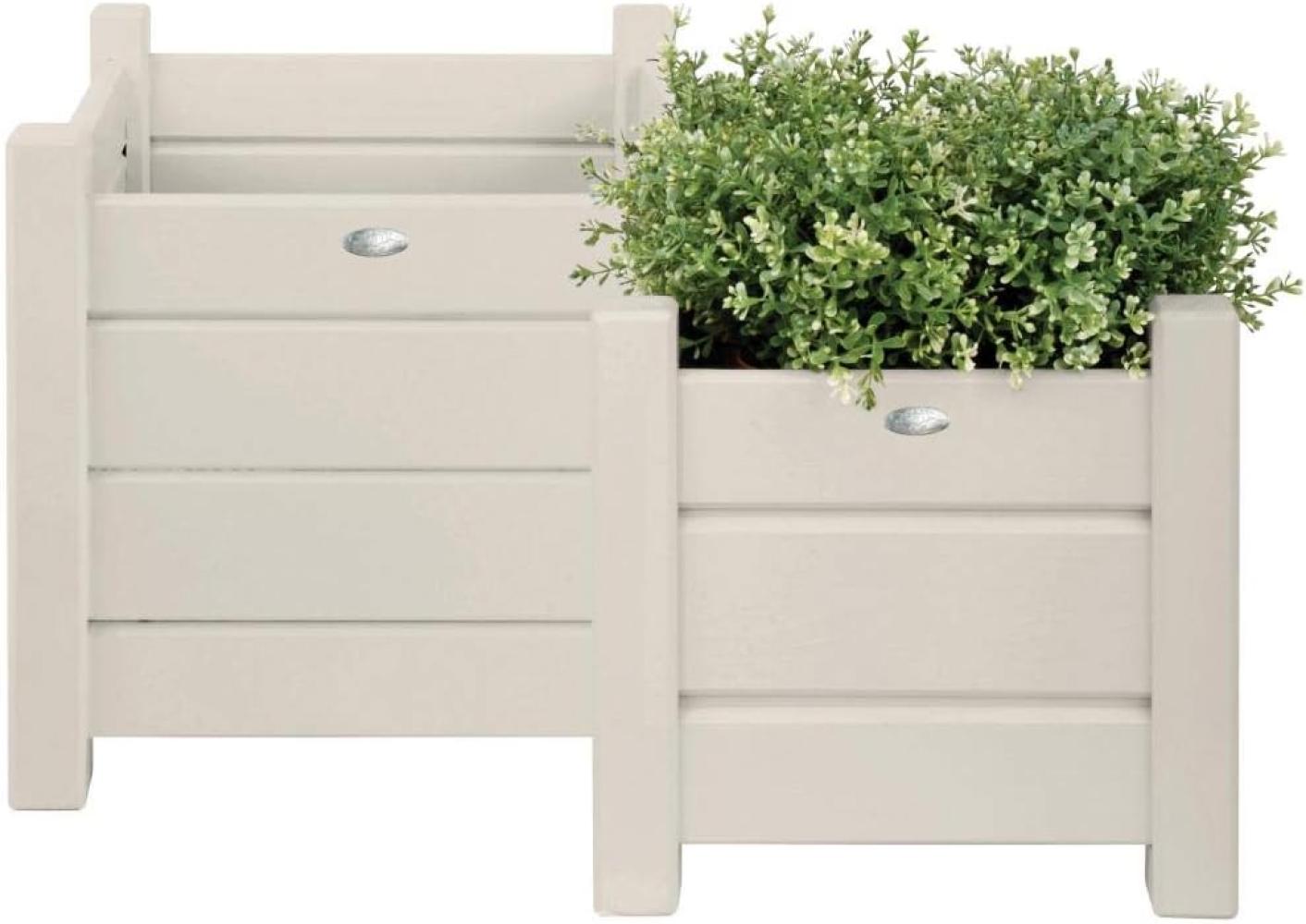 Esschert Design Übertopf, Blumenkasten 2er-Set in weiß, quadratisch, verschiedene Größen Bild 1