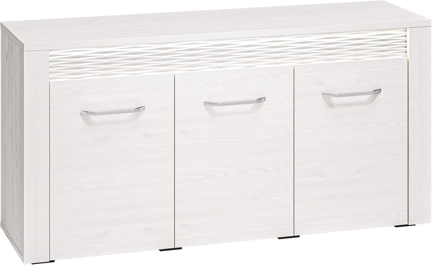 Kommode "Clermont" Sideboard 138cm Pinie weiß MDF Bild 1