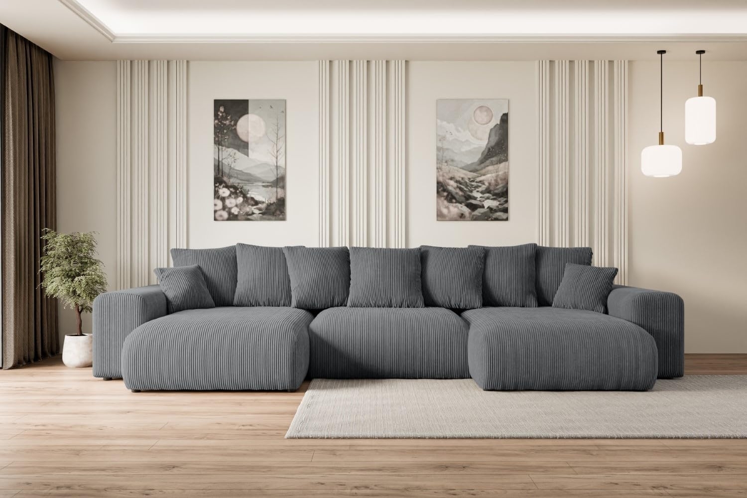 ALTDECOR Wohnlandschaft ESKAR-U, Couch mit Schlaffunktion, Wohnzimmer - Wohnlandschaft, Corner Sofa Bett Eckcouch Couch L-Form Schlafcouch Ausziehbar Bild 1