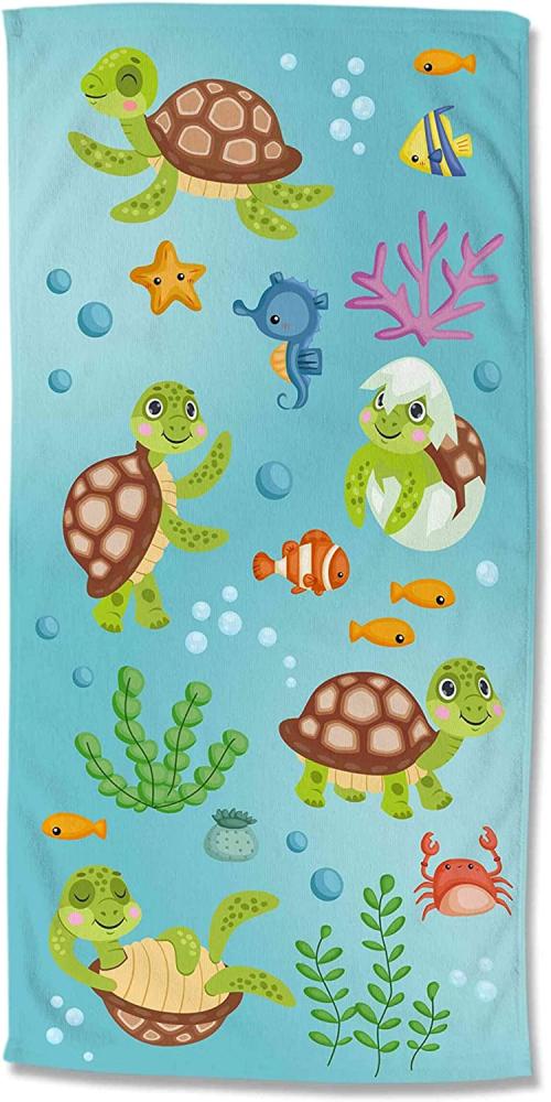 good morning Microfaser Frottee 1 teilig Strandtuch 75 x 150 cm Liegetuch Turtles 30062. 99. 80 Multi Bild 1