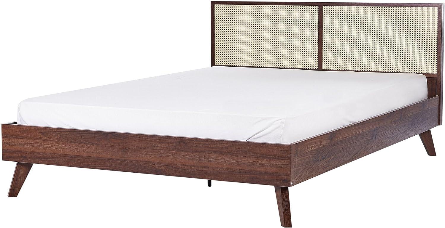 Bett dunkler Holzfarbton Lattenrost 180x200 cm MONPAZIER Bild 1