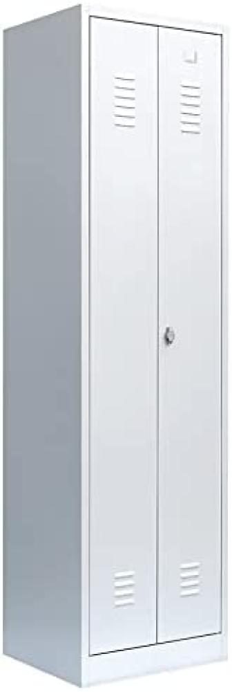 Einzel Spind Spint Stahl-Kleiderschrank für Schwarz-Weiss-Trennung Gaderobenschrank 2 türig mittig schließend 180 x 50 x 50 / 510400 Bild 1