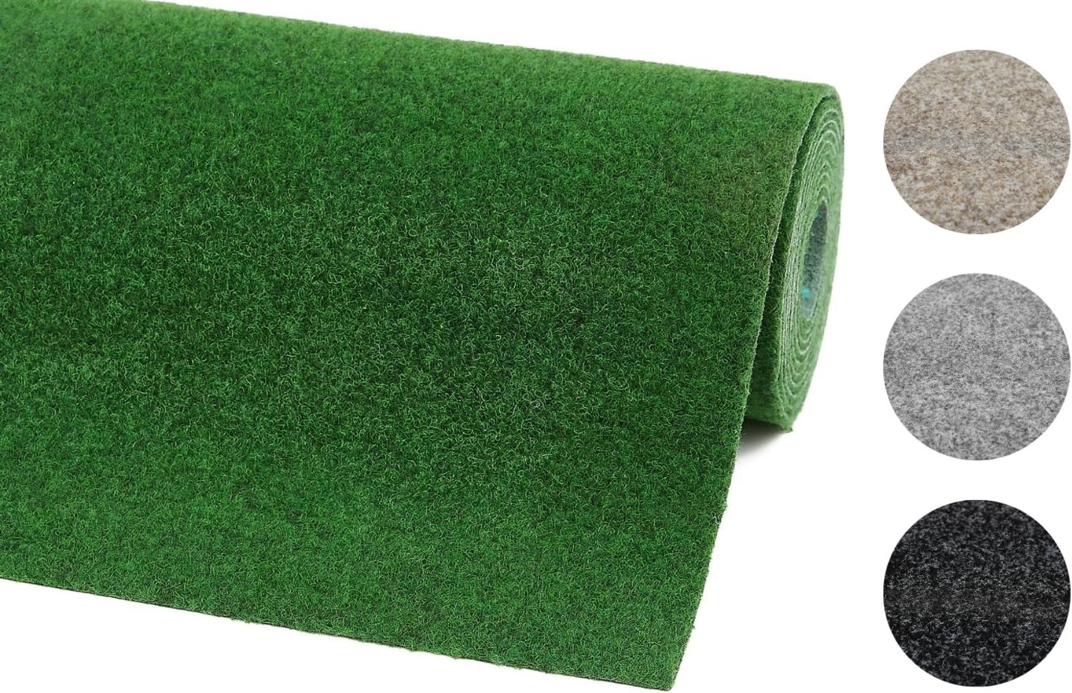 andiamo Kunstrasenteppich Deco mit Noppen - Kunstrasen Outdoor zur Verwendung als Balkon Teppich oder Rasenteppich Outdoor - wetterfest und zuschneidbar 133x400 cm Grün Bild 1