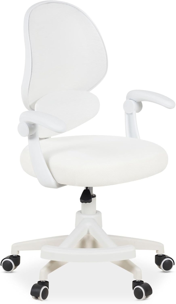 IDIMEX Drehstuhl ISLA, Schreibtischstuhl mit Fußstütze ergonomisch höhenverstellbar Weiß Bild 1