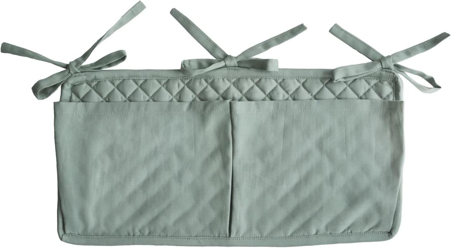 Mushie Aufbewahrungtasche Baby- & Kinderbett Organizer | Kinderzimmer Dekor, Bettaufhänger, Kinderbett Tasche | Gitterstäben, Geländern oder Regalen Befestigen (Roman Green) Bild 1