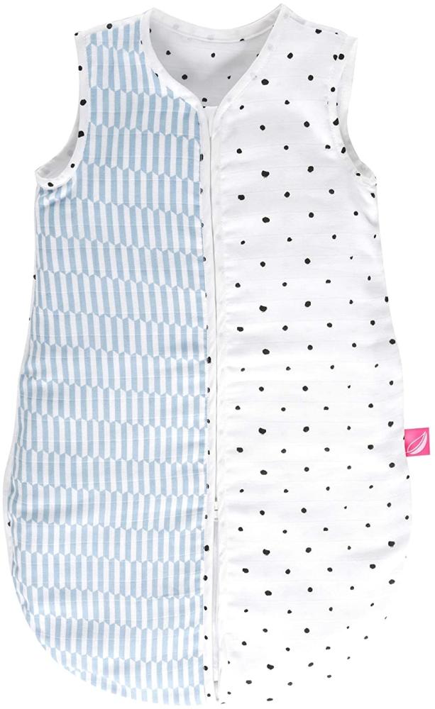 Babyschlafsack Sommer aus Baumwollmusselin von Motherhood - kuscheliger Babyschlafsack Öko Tex Standard, Klasse 1, Größe: 0-6 Monate, Palisaden blau Bild 1