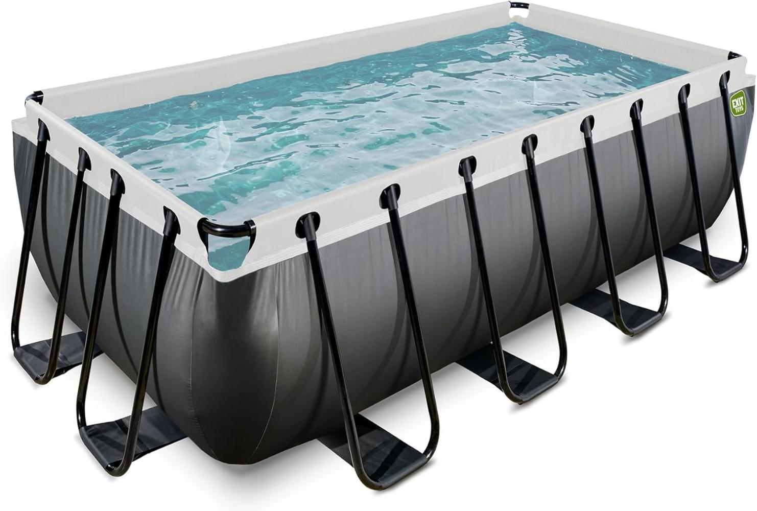 EXIT Black Leather Pool mit Filterpumpe - schwarz 400x200x122cm Bild 1