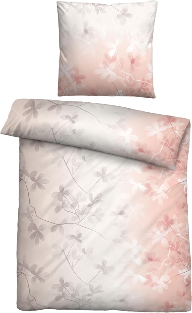 Traumhaft schlafen - Castell - Markenbettwäsche Baumwoll Seersucker Bettwäsche 0020743 BLÜMCHEN, azalee, 1x 135x200 cm + 1x 80x80 cm Bild 1