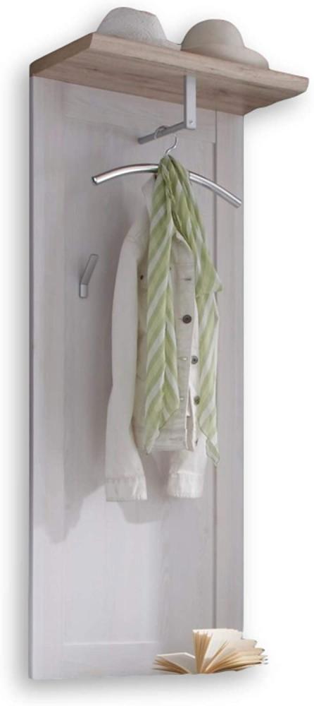 Garderobenpaneel Romy / Romance, Holzwerkstoff, Weiß, Holzfarben, 59 x 143 x 30 cm Bild 1
