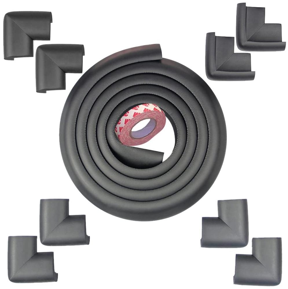 Kantenschutz Schaumstoff von Fairy Baby | Kantenschutz Eckenschutz | Kantenschutz Kinder Schwarz, Grau, Sahne, Braun | für Tische, Platten, Kommode (6M, Schwarz) Bild 1