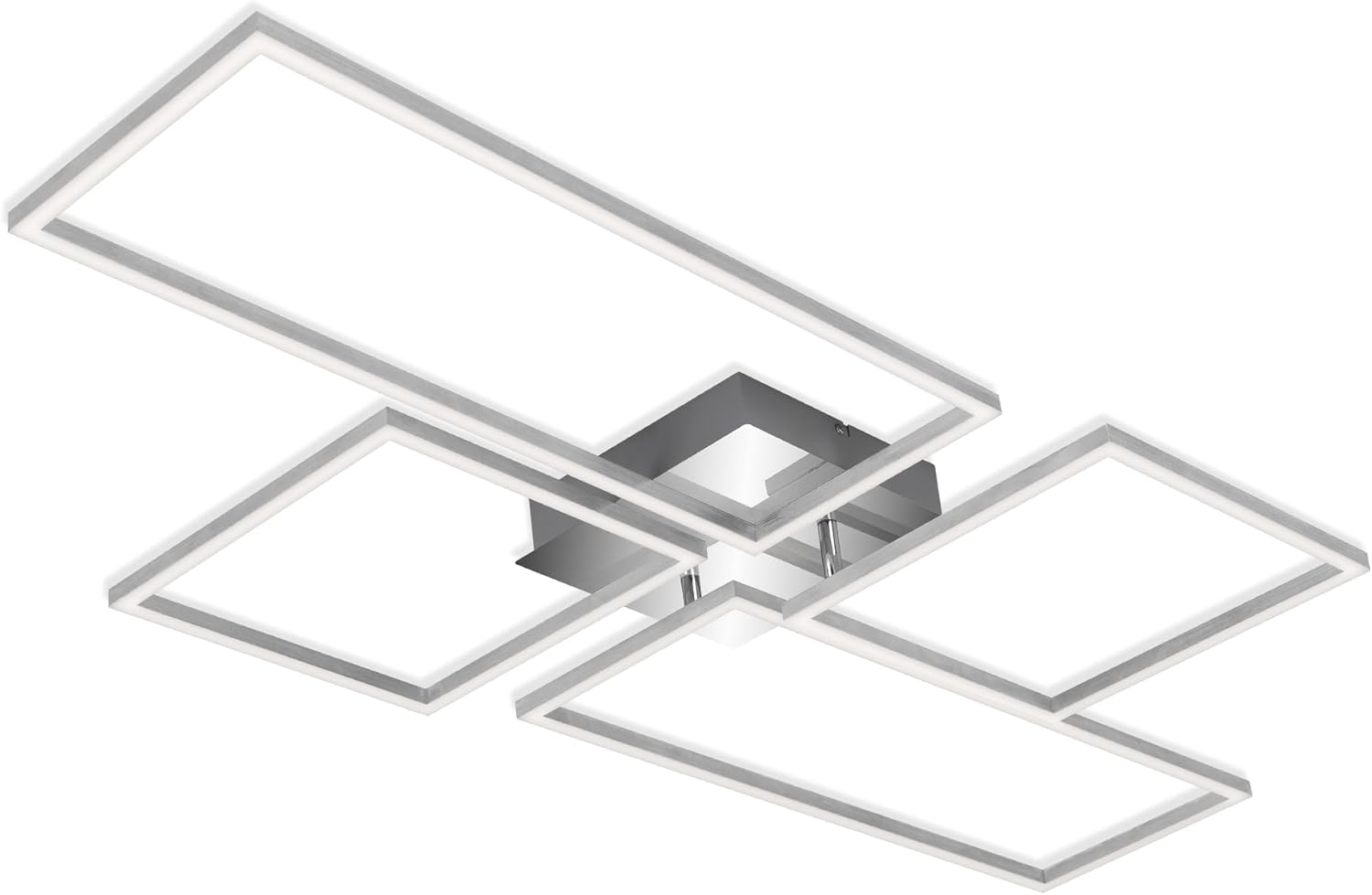 BRILONER - LED Deckenlampe mit Fernbedienung, dimmbar, einstellbar von warmweiß bis neutralweiß, LED Lampe, Deckenleuchte, Wohnzimmerlampe, Schlafzimmerlampe, Küchenlampe, 110 x 54 x 9,8 cm, Chrom-Alu Bild 1