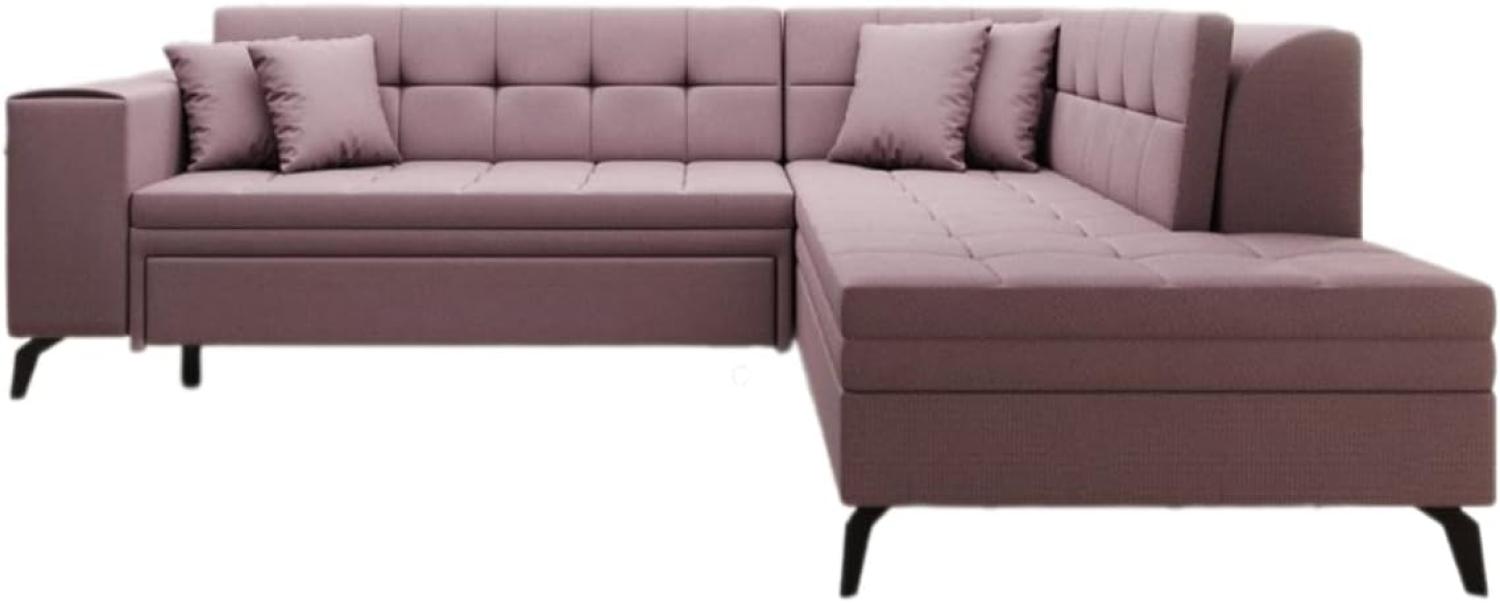 Designer Sofa Lania mit Schlaffunktion Stoff Rosé Rechts Bild 1