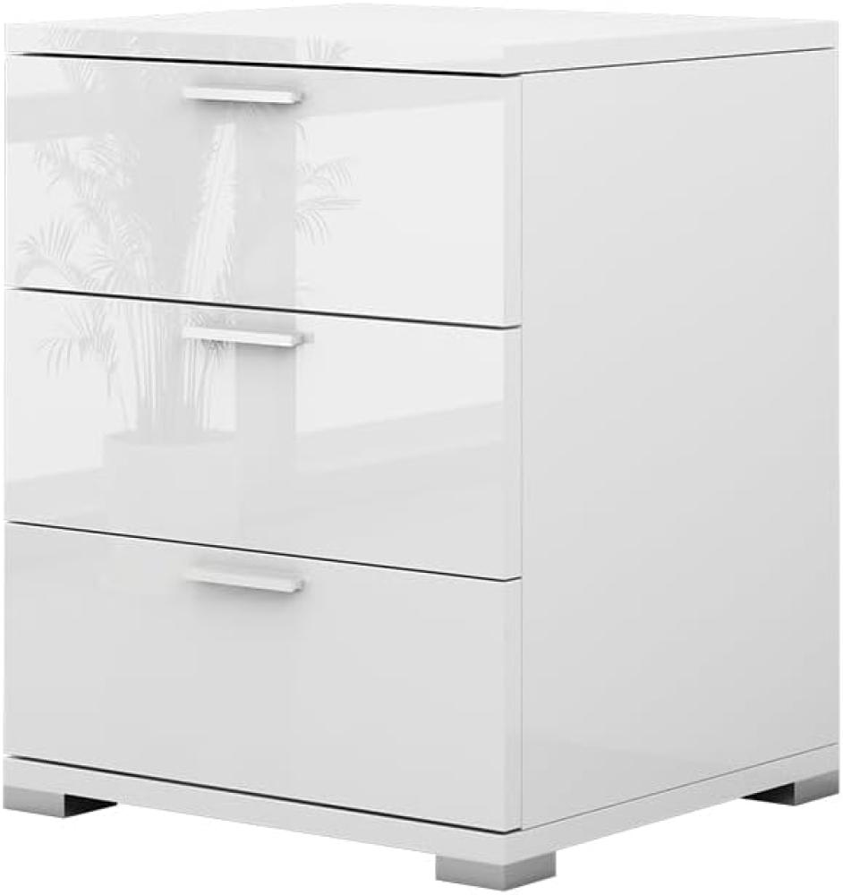 Vicco Nachtschrank Marseille 46,2 x 60 cm, Nachttisch mit 3 Schubfächer Bild 1