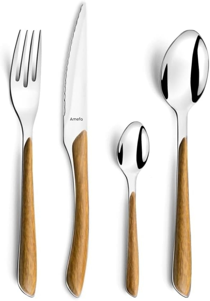 Amefa ECLAT NATURE Besteckset 16-teilig holz hochglanzpoliert Bild 1