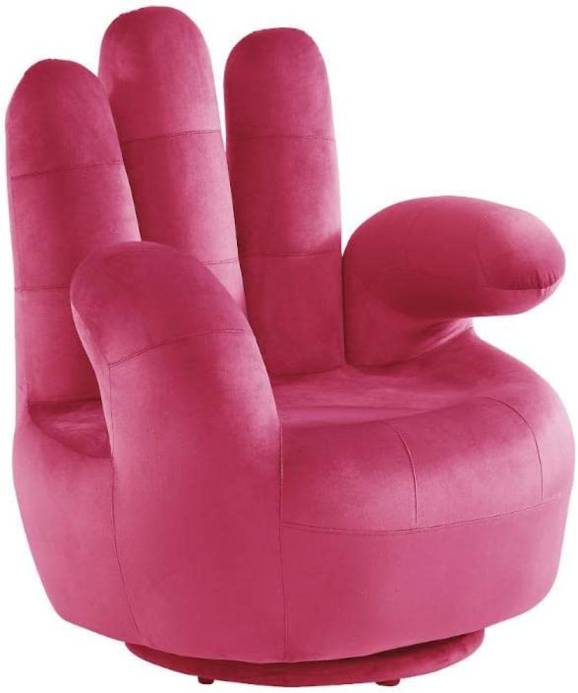 Fingersessel Samt CATCHY - Drehbar - Fuchsia Bild 1