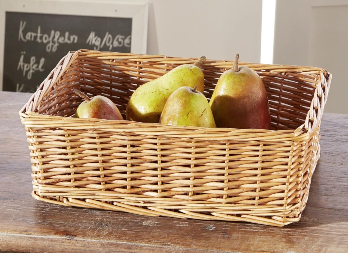 Regalkorb "Natur" aus Vollweide, 30x20x10 cm, Aufbewahrungskorb, Ordnungskorb, Badkorb Bild 1