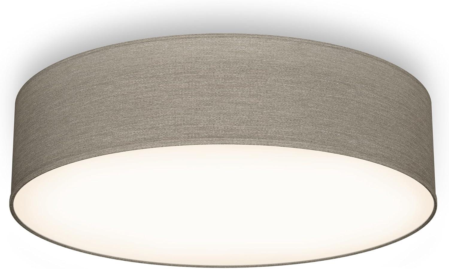 B.K.Licht Deckenleuchte Stoff-Deckenlampe Ø38cm 2-fammig E27 Wohnzimmer LED Halogen, ohne Leuchtmittel, Stoffdeckenleuchte taupe mit Textilschirm Schafzimmer Küche - BKL1221 Bild 1