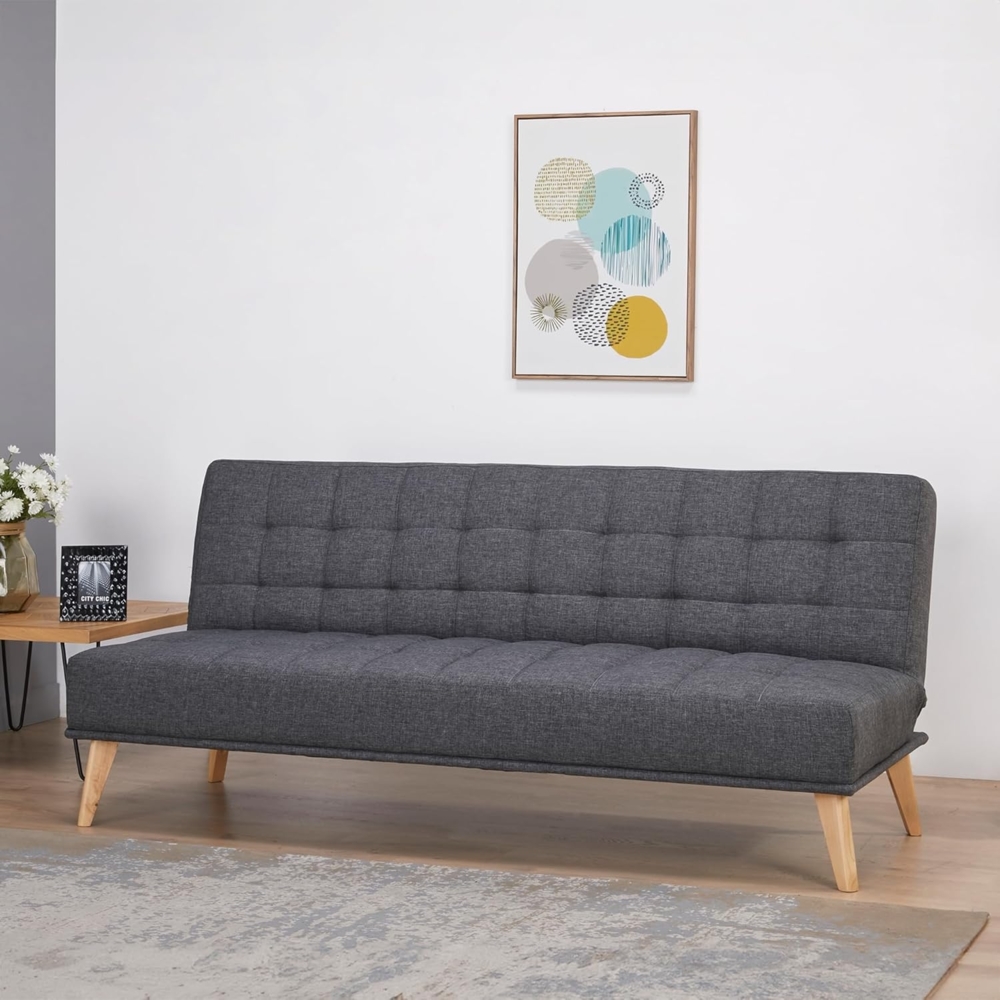 Schlafsofa Pukkila 180x86x81 cm Textil Dunkelgrau [en. casa] Bild 1