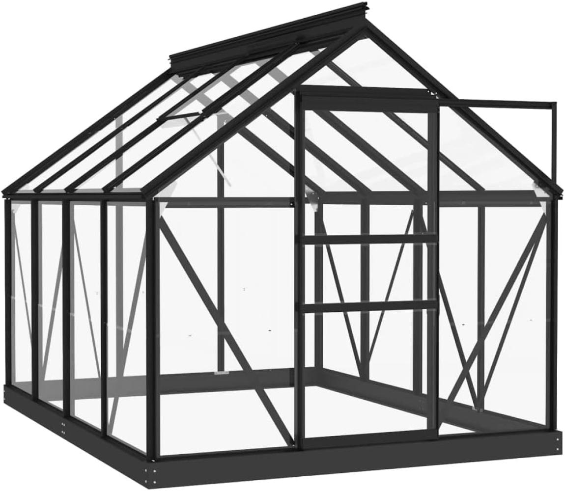 Glas Gewächshaus Anthrazit 155 x 200,5 x 191 cm Aluminium Bild 1