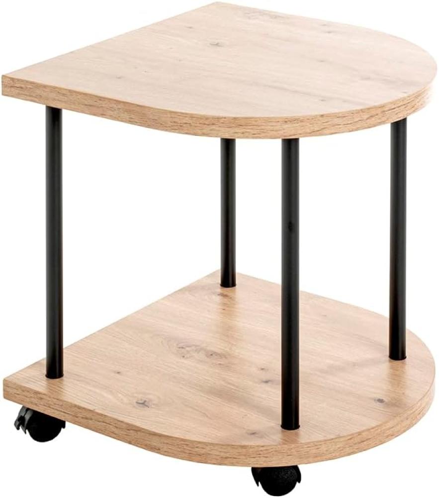 HAKU Möbel Beistelltisch 2er Set, MDF, Eiche/Schwarz, T 45 x B 45 x H 49 cm Bild 1