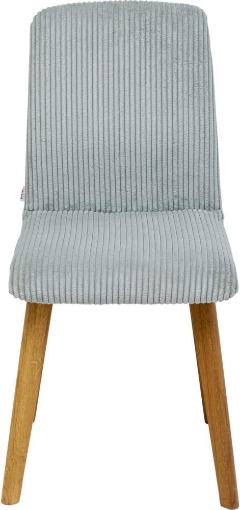 Kare Design Stuhl Lara Cord, Blau, Esszimmerstuhl, Beine aus massivem Eichenholz, 92x44x45cm (H/B/T) Bild 1